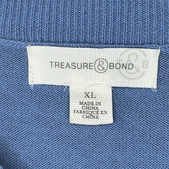 Treasure and Bond Slouchy V Neck Dropped Shoulder High Low Hem Sweater Size XL - Picture 11 of 14